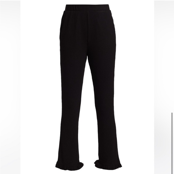N:PHILANTHROPY Black Talker Rib-Knit Ruffle Hem Pants M - Picture 5 of 14